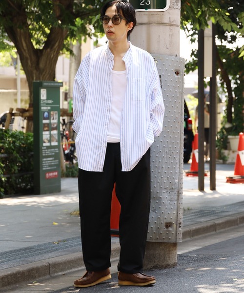 ROOPTOKYO（ループトウキョウ）の「ブロードルーズフィットバンドカラーシャツ オーバーシャツ（シャツ/ブラウス・メンズ・ホワイト/サックスブルー/イエロー/グリーン/ホワイト系・M/L/XL）」の20枚目の写真