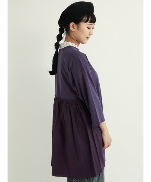 Samansa Mos2(サマンサ モスモス)の「スタンド襟レースノースリーブカットソー(Tシャツ/カットソー・レディース・オフホワイト/モカ/チャコール/キナリ・フリ-)」の6枚目の写真