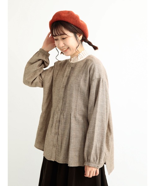 Samansa Mos2(サマンサ モスモス)の「スタンド襟レースノースリーブカットソー(Tシャツ/カットソー・レディース・オフホワイト/モカ/チャコール/キナリ・フリ-)」の13枚目の写真