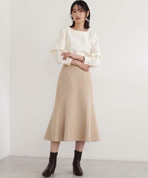 NATURAL BEAUTY BASIC(ナチュラルビューティーベーシック)の「2WAYスリーブブラウス(シャツ/ブラウス・レディース・ブラウン/オフホワイト/ダークオレンジ・SMALL/MEDIUM)」の11枚目の写真