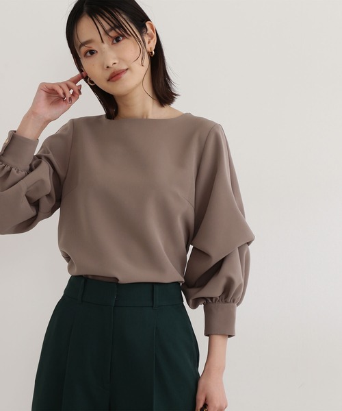 NATURAL BEAUTY BASIC(ナチュラルビューティーベーシック)の「2WAYスリーブブラウス(シャツ/ブラウス・レディース・ブラウン/オフホワイト/ダークオレンジ・SMALL/MEDIUM)」の19枚目の写真