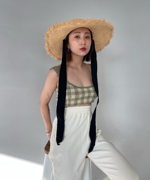 SANSeLF（サンセルフ）の「チェックスイムウェア【SANSeLF】sanws23s001（水着・レディース・ネイビー/ライトグリーン/ボルドー・FREE）」の5枚目の写真