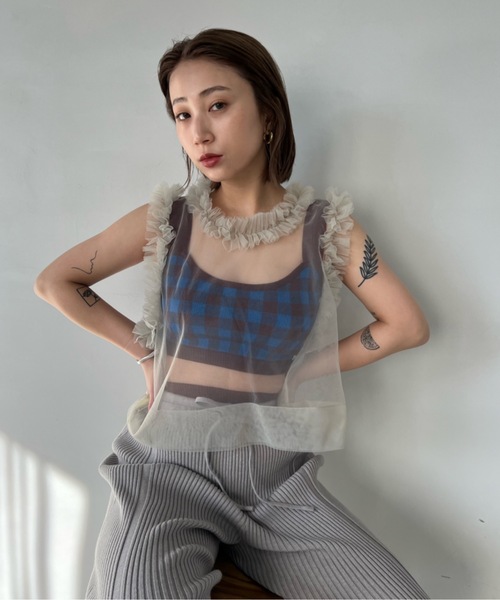 SANSeLF（サンセルフ）の「チェックスイムウェア【SANSeLF】sanws23s001（水着・レディース・ネイビー/ライトグリーン/ボルドー・FREE）」の15枚目の写真