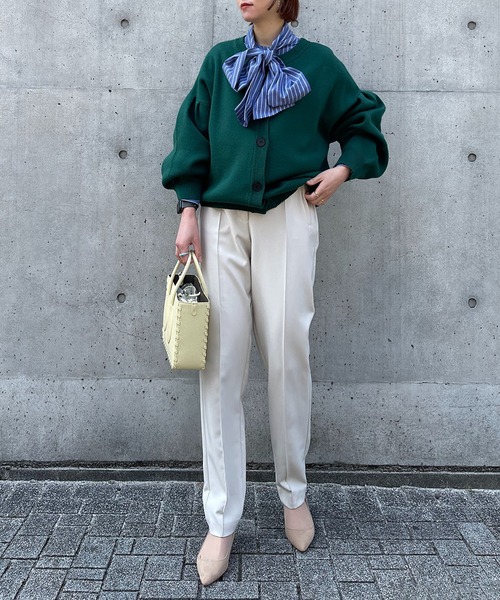 SETUP7（セットアップセブン）の「【SETUP7】ドロップショルダーボリュームスリーブニットカーディガン（カーディガン/ボレロ・レディース・グリーン/ライトグレー/ベージュ/ブラック・FREE）」の4枚目の写真