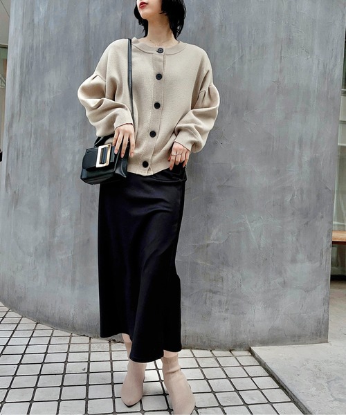 SETUP7（セットアップセブン）の「【SETUP7】ドロップショルダーボリュームスリーブニットカーディガン（カーディガン/ボレロ・レディース・グリーン/ライトグレー/ベージュ/ブラック・FREE）」の17枚目の写真