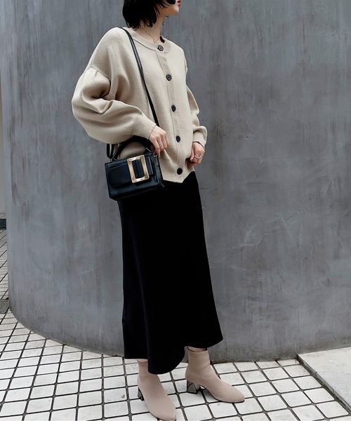 SETUP7（セットアップセブン）の「【SETUP7】ドロップショルダーボリュームスリーブニットカーディガン（カーディガン/ボレロ・レディース・グリーン/ライトグレー/ベージュ/ブラック・FREE）」の16枚目の写真