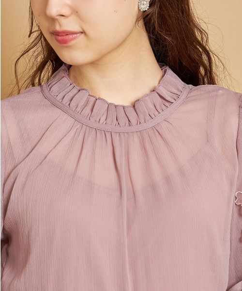 tocco closet(トッコ クローゼット)の「後ろリボン付きフラワーモチーフ×シャーリングスリーブブラウス(シャツ/ブラウス・レディース・オフホワイト/ピンク系その他・M)」の12枚目の写真