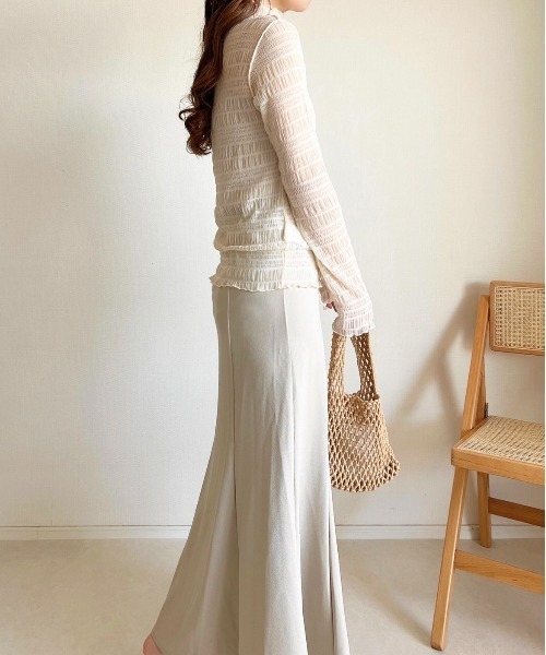 cle（クレ）の「シャーリングシアートップス（Tシャツ/カットソー・レディース・アイボリー・FREE）」の13枚目の写真