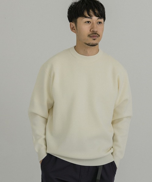 URBAN RESEARCH（アーバンリサーチ）の「ウール混ミラノリブクルーネックニット（ニット/セーター・メンズ・ブラック/オフホワイト/ブラウン/グリーン・LARGE/X-LARGE/MEDIUM/SMALL）」の9枚目の写真