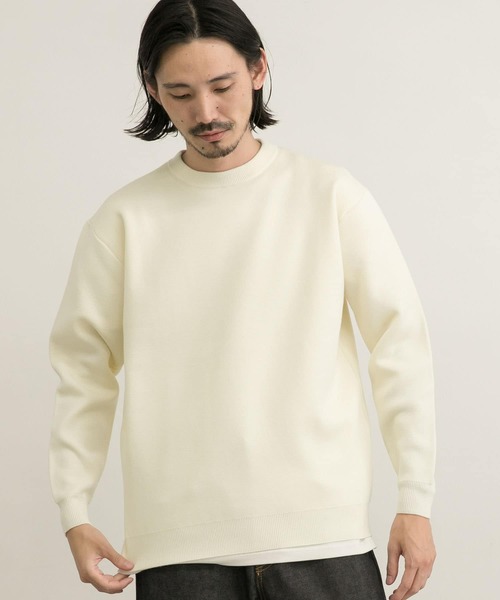 URBAN RESEARCH（アーバンリサーチ）の「ウール混ミラノリブクルーネックニット（ニット/セーター・メンズ・ブラック/オフホワイト/ブラウン/グリーン・LARGE/X-LARGE/MEDIUM/SMALL）」の12枚目の写真