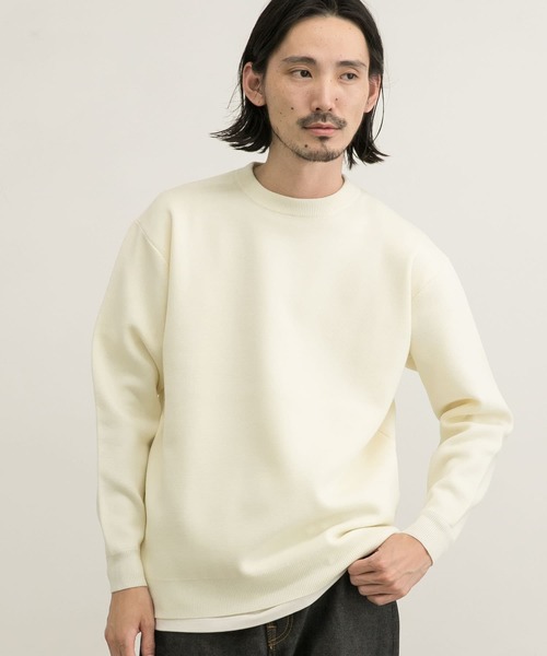 URBAN RESEARCH（アーバンリサーチ）の「ウール混ミラノリブクルーネックニット（ニット/セーター・メンズ・ブラック/オフホワイト/ブラウン/グリーン・LARGE/X-LARGE/MEDIUM/SMALL）」の13枚目の写真