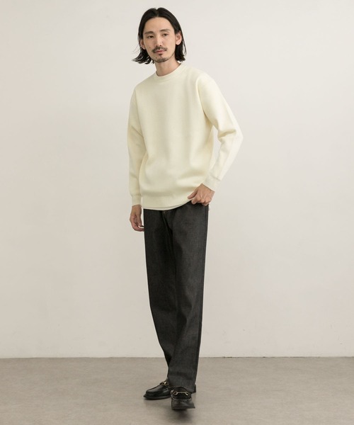 URBAN RESEARCH（アーバンリサーチ）の「ウール混ミラノリブクルーネックニット（ニット/セーター・メンズ・ブラック/オフホワイト/ブラウン/グリーン・LARGE/X-LARGE/MEDIUM/SMALL）」の14枚目の写真