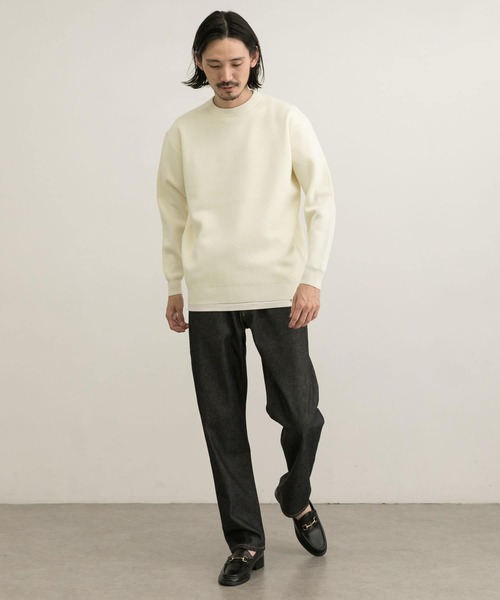 URBAN RESEARCH（アーバンリサーチ）の「ウール混ミラノリブクルーネックニット（ニット/セーター・メンズ・ブラック/オフホワイト/ブラウン/グリーン・LARGE/X-LARGE/MEDIUM/SMALL）」の15枚目の写真