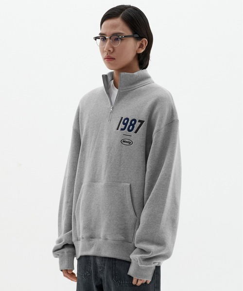87mm(87mm)の「【87MM / Mmlg】19MG HALF-ZIP SWEAT / パルチムエムエム Mmlg 19MG ハーフジップ ロゴ スウェットシャツ(スウェット・レディース・ナチュラル/グレー/ブラウン/ブラック・MEDIUM/LARGE/SMALL)」の16枚目の写真