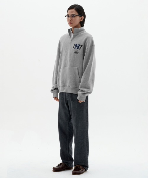 87mm(87mm)の「【87MM / Mmlg】19MG HALF-ZIP SWEAT / パルチムエムエム Mmlg 19MG ハーフジップ ロゴ スウェットシャツ(スウェット・レディース・ナチュラル/グレー/ブラウン/ブラック・MEDIUM/LARGE/SMALL)」の17枚目の写真