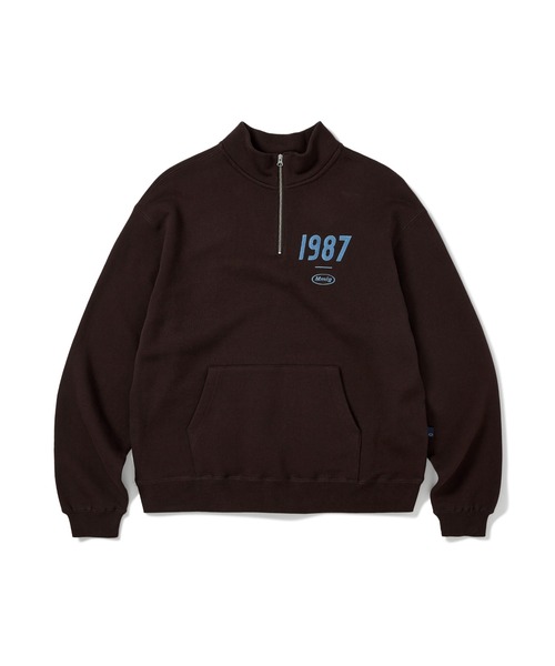 87mm(87mm)の「【87MM / Mmlg】19MG HALF-ZIP SWEAT / パルチムエムエム Mmlg 19MG ハーフジップ ロゴ スウェットシャツ(スウェット・レディース・ナチュラル/グレー/ブラウン/ブラック・MEDIUM/LARGE/SMALL)」の7枚目の写真