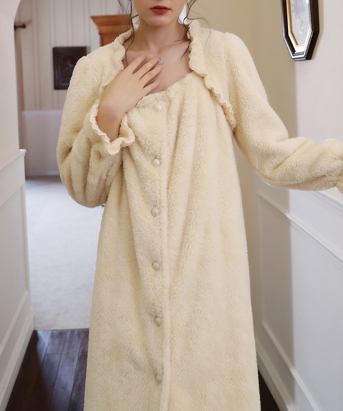 セール】もこもこ温かルームウェアワンピース（ルームウェア/パジャマ