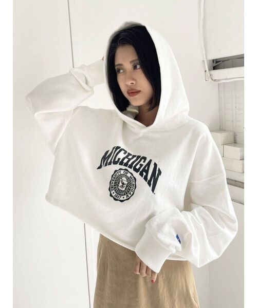 RUSSELL（ラッセル）の「カットオフショートフーディ（パーカー・レディース・グレー/ブラック/ホワイト・FREE）」の16枚目の写真