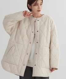 Rouge vif | ボア＆キルティングリバーシブルブルゾン(ブルゾン)