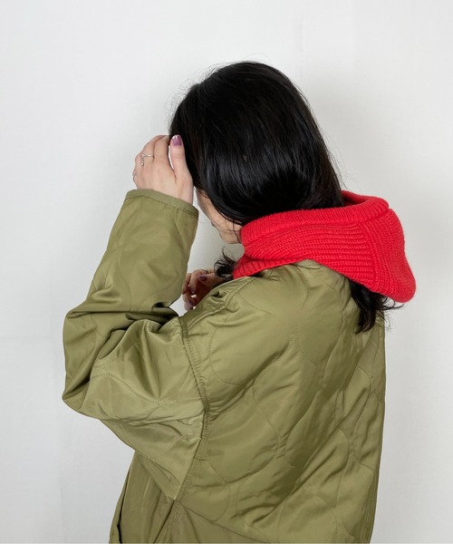 Meli rich（メリーリッチ）の「スナップボタンバラクラバ/ネックウォーマー（ニットキャップ/ビーニー・レディース・ベージュ/グレー/レッド/イエロー/ブルー/アイボリー・FREE）」の13枚目の写真