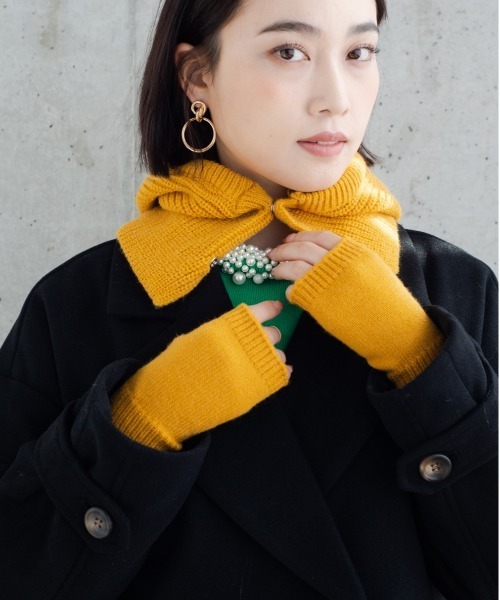 Meli rich（メリーリッチ）の「スナップボタンバラクラバ/ネックウォーマー（ニットキャップ/ビーニー・レディース・ベージュ/グレー/レッド/イエロー/ブルー/アイボリー・FREE）」の17枚目の写真