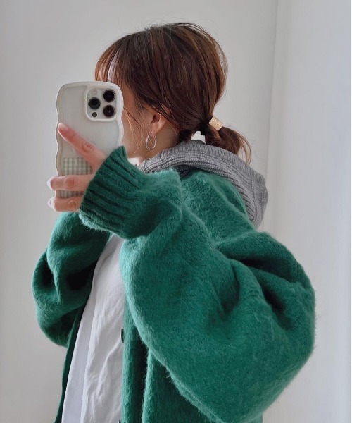 Meli rich（メリーリッチ）の「スナップボタンバラクラバ/ネックウォーマー（ニットキャップ/ビーニー・レディース・ベージュ/グレー/レッド/イエロー/ブルー/アイボリー・FREE）」の19枚目の写真