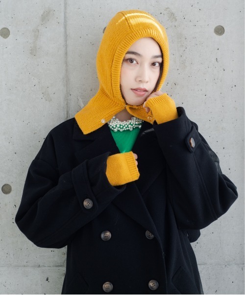 Meli rich（メリーリッチ）の「スナップボタンバラクラバ/ネックウォーマー（ニットキャップ/ビーニー・レディース・ベージュ/グレー/レッド/イエロー/ブルー/アイボリー・FREE）」の22枚目の写真