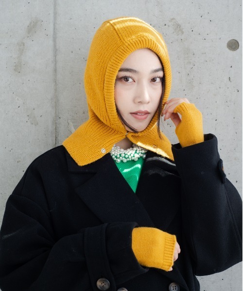 Meli rich（メリーリッチ）の「スナップボタンバラクラバ/ネックウォーマー（ニットキャップ/ビーニー・レディース・ベージュ/グレー/レッド/イエロー/ブルー/アイボリー・FREE）」の21枚目の写真