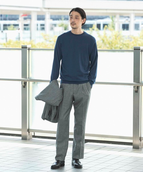 ALAN FLUSSER ブラック リネンパンツ URBAN RESEARCH DOORS スラックス LIFE STYLE TAILOR フラノ