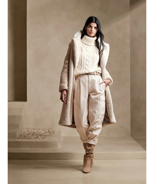 BANANA REPUBLIC FACTORY STORE（バナナリパブリック ファクトリーストア）の「BANANA REPUBLIC FACTORY STORE　　ヘリテージカーゴパンツ（カーゴパンツ・レディース・ブラウン/アイボリー・4/6/2/0/00）」の6枚目の写真