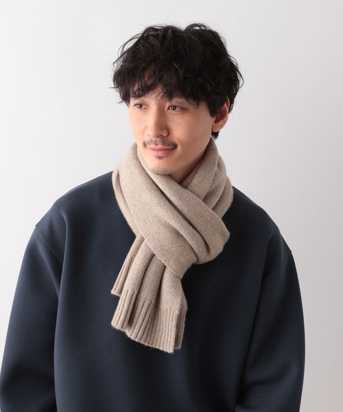 GLOBAL WORK(グローバルワーク)の「ファインタッチ/ニットマフラー/123455(マフラー・メンズ・ベージュ/ダークグレー/ブラック・FREE)」の3枚目の写真