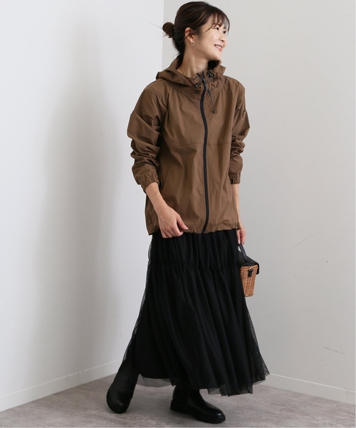 SLOBE IENA(スローブイエナ)の「《追加》チュールシャーリングギャザースカート(スカート・レディース・ブラック/アイボリー・FREE)」の4枚目の写真