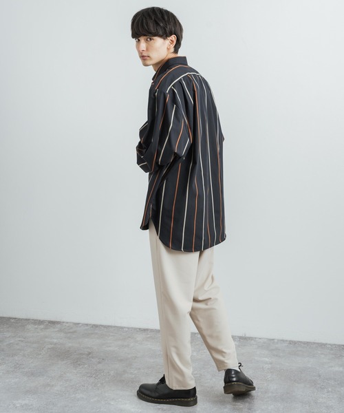Rocky Monroe(ロッキーモンロー)の「日本製 オーバーサイズ バルーンシルエットストライププリントシャツ(シャツ/ブラウス・メンズ・グレー/ブラック/ブラウン・M/L)」の12枚目の写真