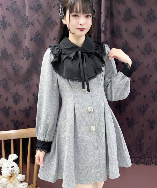 ROJITA(ロジータ)の「ヨークフリルツイードワンピース(ワンピース・レディース・ブラック/アイボリー/グレー・FREE)」の20枚目の写真