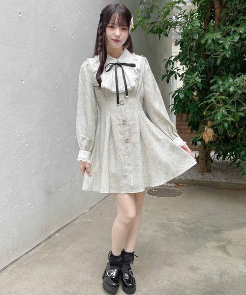 ROJITA(ロジータ)の「ヨークフリルツイードワンピース(ワンピース・レディース・ブラック/アイボリー/グレー・FREE)」の21枚目の写真