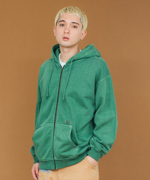 XLARGE(エクストララージ)の「PIGMENT DYED ZIP UP HOODED SWEAT(パーカー・メンズ・グリーン/ネイビー/ブラック・S/XL/L/M)」の10枚目の写真