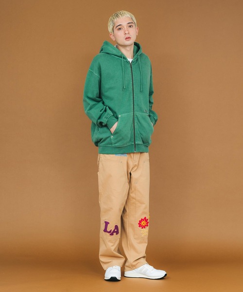 XLARGE(エクストララージ)の「PIGMENT DYED ZIP UP HOODED SWEAT(パーカー・メンズ・グリーン/ネイビー/ブラック・S/XL/L/M)」の13枚目の写真