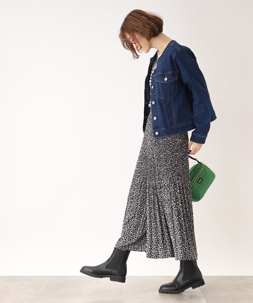 grove（グローブ）の「◆マルチに着回し!ノーカラーデニムジャケット（デニムジャケット・レディース・ネイビー/アイボリー/ブルー・02/03/01/05/04）」の5枚目の写真