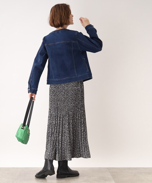 grove（グローブ）の「◆マルチに着回し!ノーカラーデニムジャケット（デニムジャケット・レディース・ネイビー/アイボリー/ブルー・02/03/01/05/04）」の7枚目の写真