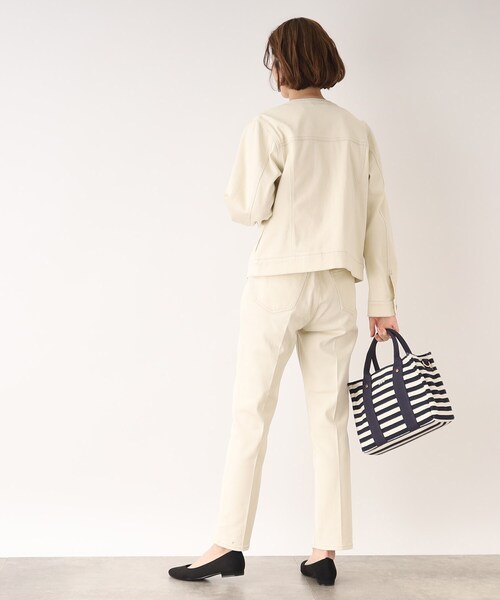 grove（グローブ）の「◆マルチに着回し!ノーカラーデニムジャケット（デニムジャケット・レディース・ネイビー/アイボリー/ブルー・02/03/01/05/04）」の13枚目の写真