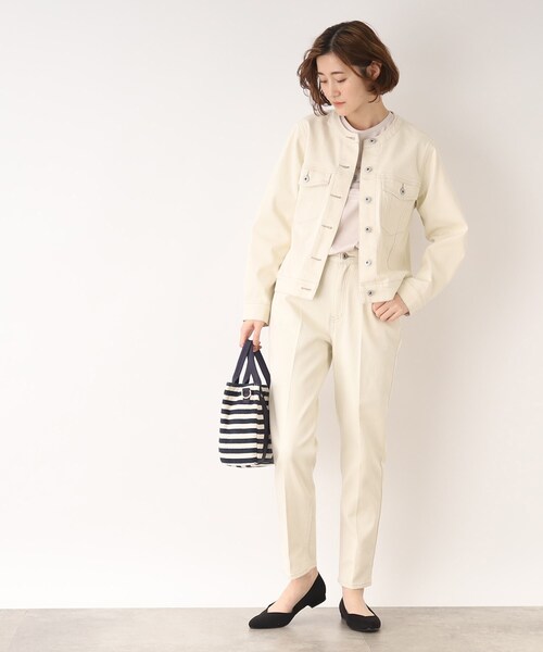 grove（グローブ）の「◆マルチに着回し!ノーカラーデニムジャケット（デニムジャケット・レディース・ネイビー/アイボリー/ブルー・02/03/01/05/04）」の14枚目の写真