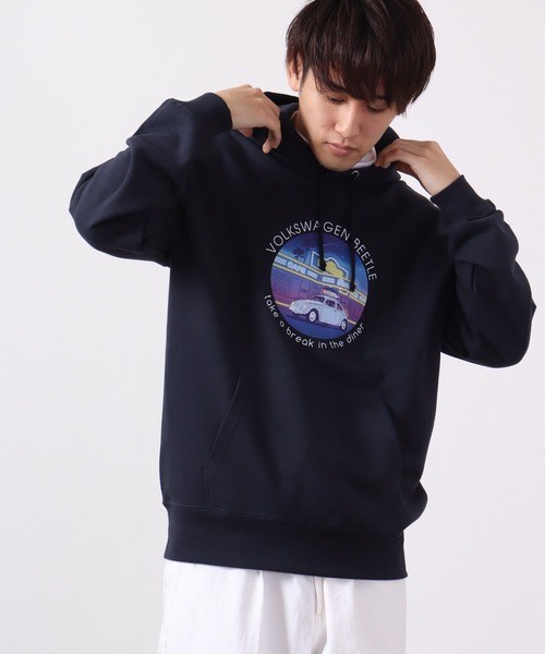 【セール】VOLKS WAGEN プリント クルーネックスウェットパーカー（パーカー）｜Volkswagen（フォルクスワーゲン）