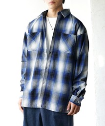 MinoriTY | オンブレーチェック 長袖シャツ レギュラーカラーシャツ(シャツ/ブラウス)