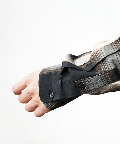 MinoriTY（マイノリティ）の「オンブレーチェック 長袖シャツ レギュラーカラーシャツ（シャツ/ブラウス・メンズ・ブラウン/ブルー/チャコール・L/M）」の21枚目の写真