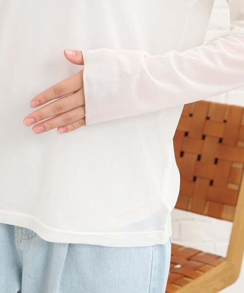 PINK-latte(ピンクラテ)の「◆アソートシアーインナートップス(Tシャツ/カットソー・キッズ・オフホワイト/ブラック系・16/15 )」の7枚目の写真