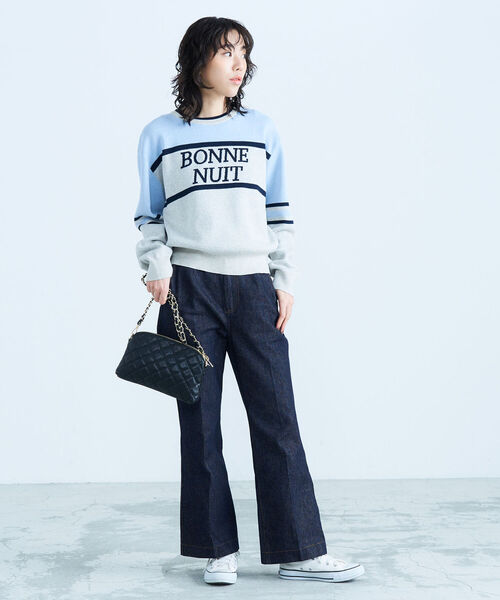 fredy emue(フレディエミュ)の「ジャガードロゴニット プルオーバー(ニット/セーター・レディース・ライトグレー/ネイビー/アイボリー・38)」の18枚目の写真