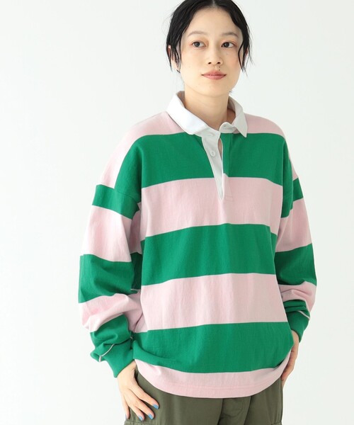 Columbia knit×BEAMS BOYラガーシャツ ストライプ 短丈 - メルカリ