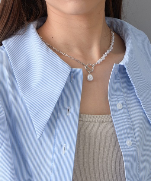 Chico(チコ)の「【2023SS】淡水パールアシメネックレス(ネックレス・レディース・ゴールド/シルバー・FREE)」の3枚目の写真