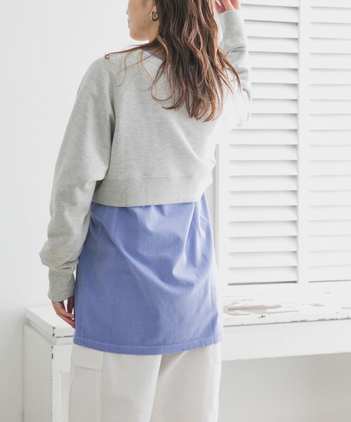 KBF(ケイビーエフ)の「ラグランショートスウェット(スウェット・レディース・ネイビー/グレー/オフホワイト・ONE)」の18枚目の写真