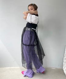 SANSeLF | アシンメトリーチュールキャミソールドレス【SANSeLF】 sanw23s023(ワンピース)